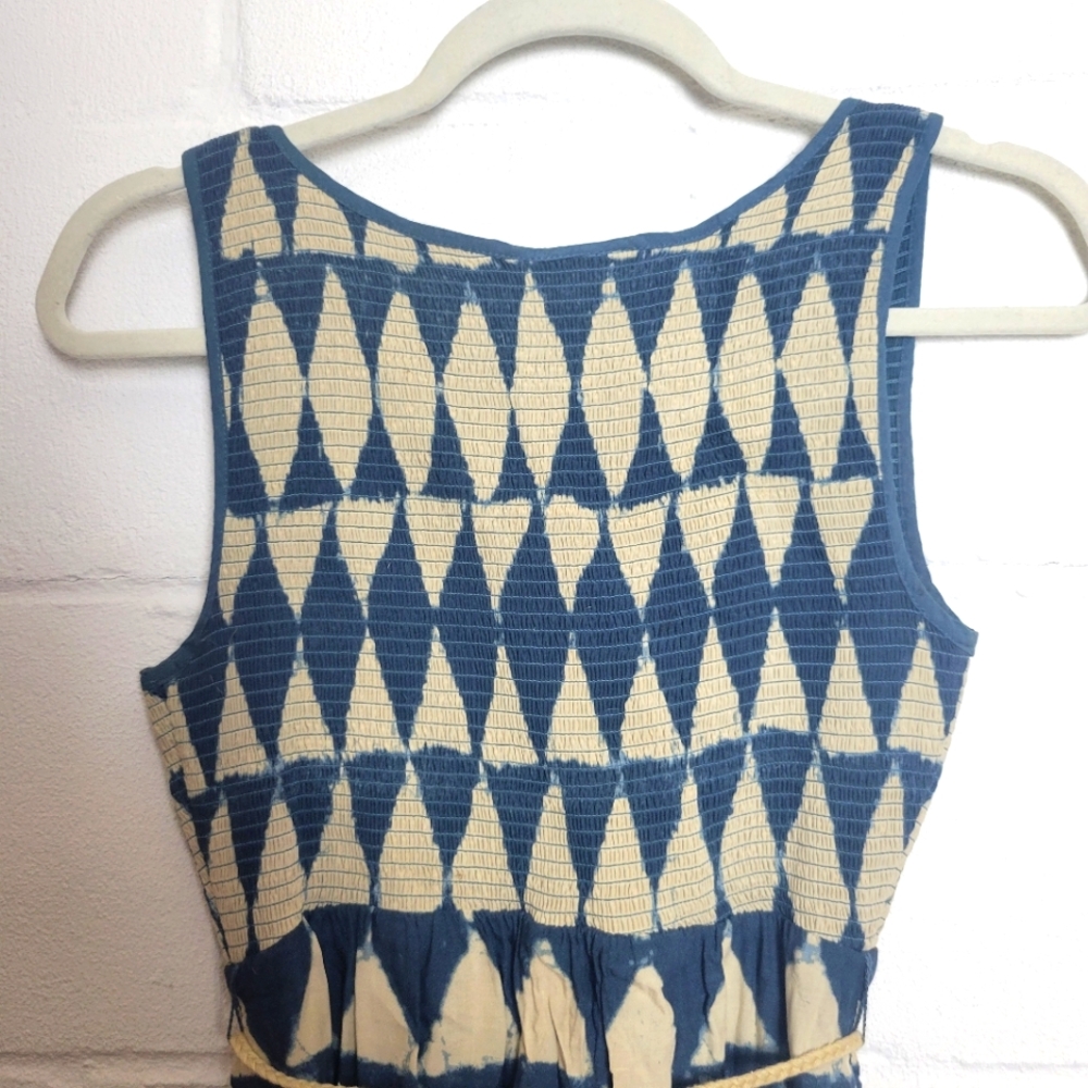 Anthropologie Maeve Geo Diamond Castalia Shibori Boho Dress Size 0P - Picture 9 of 9